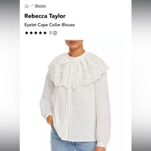 Rebecca Taylor eyelet cape top size small